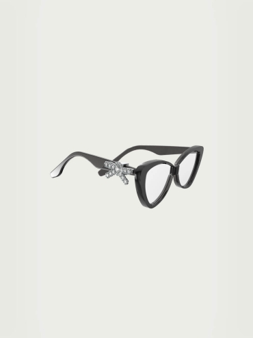 Black Side-Embellished Bowknot Optical Glasses