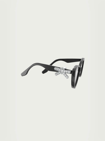 Black Side-Embellished Bowknot Optical Glasses