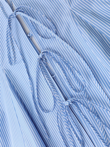 Orchid Crochet Blue Stripes Cotton Shirt