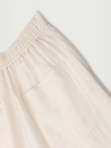Red Lace Detail Silk Layers Trousers