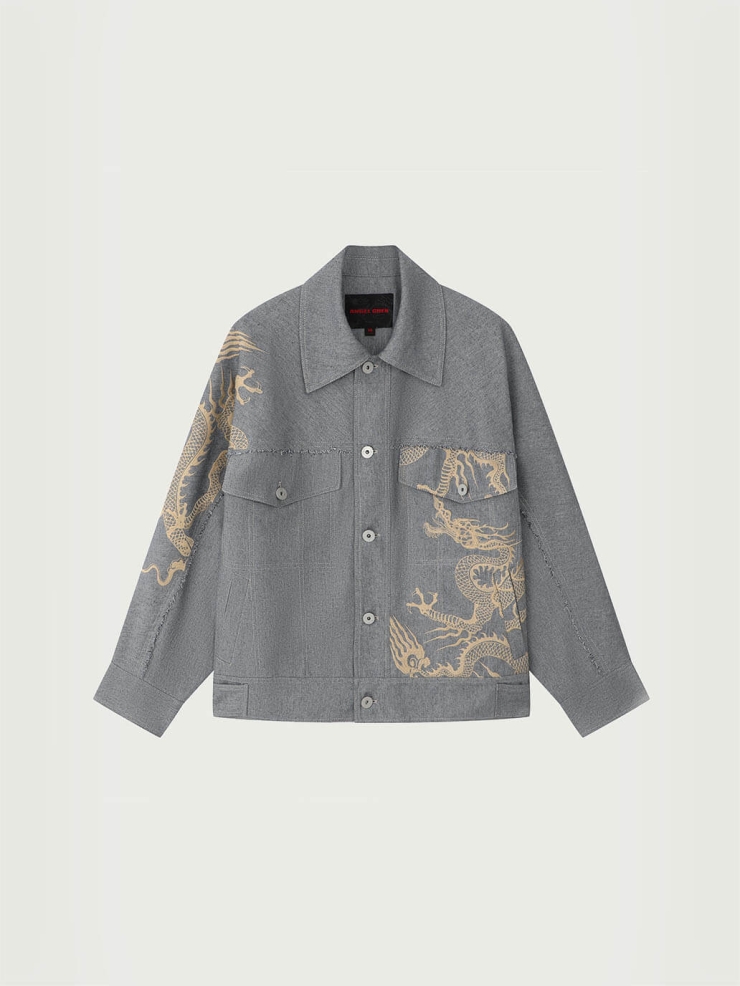 Dragon Embroidery Denim Jacket