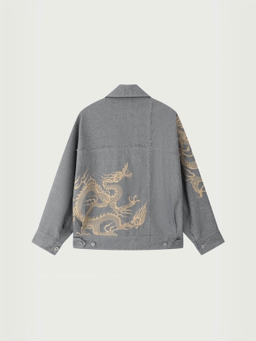 Dragon Embroidery Denim Jacket