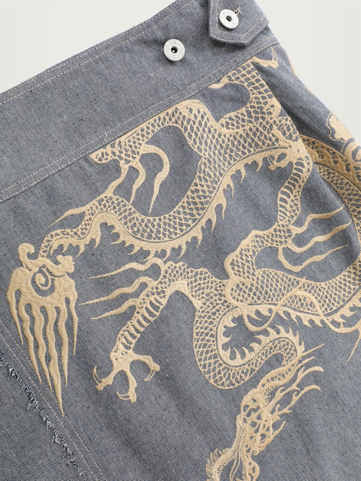 Dragon Embroidery Denim Jacket