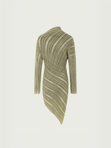 Yellow Drapery Distressed Knit Top