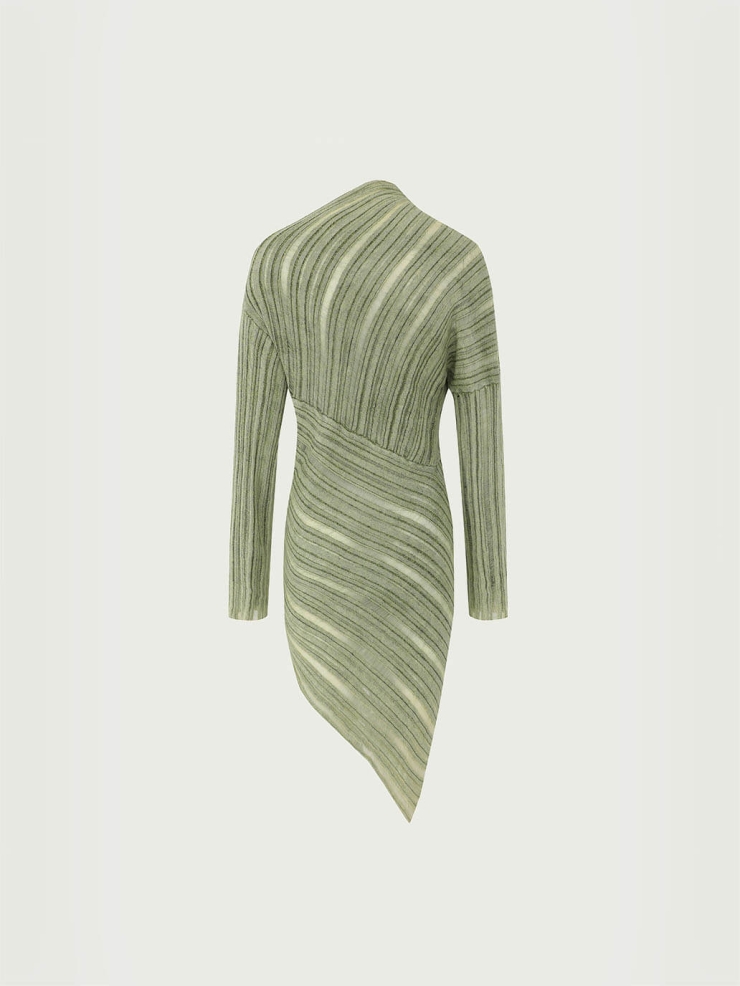 Green Drapery Distressed Knit Top