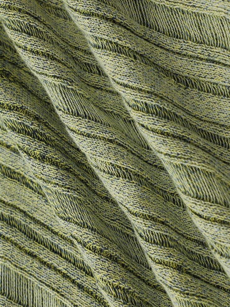 Green Drapery Distressed Knit Top