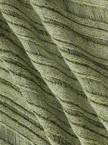 Green Drapery Distressed Knit Top