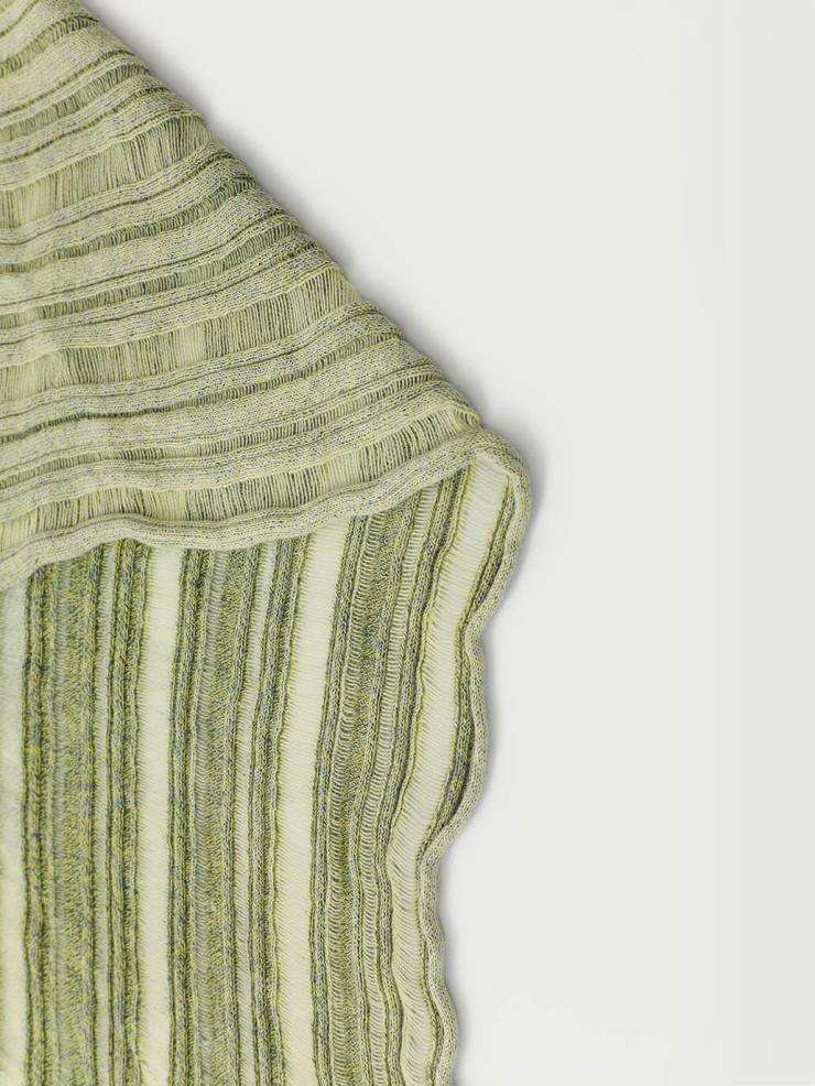 Green Drapery Distressed Knit Top