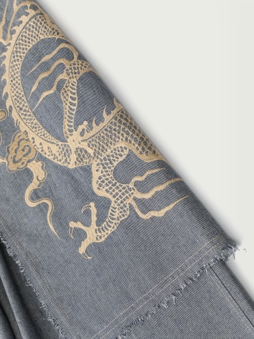 Blue dragon embroidery jeans