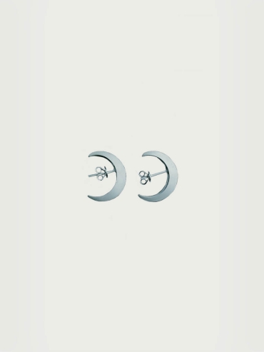 White Crescent Earrings