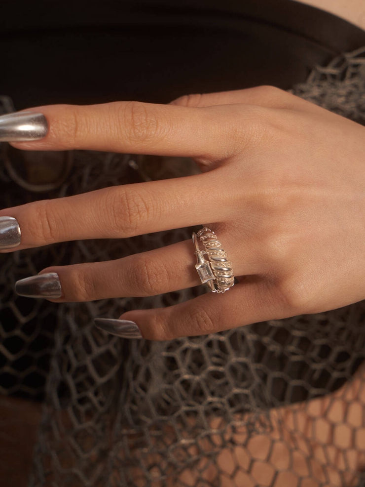 Silver Compact Ring