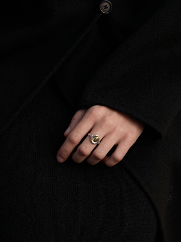 Gold and Silver Wrap 70s Ring