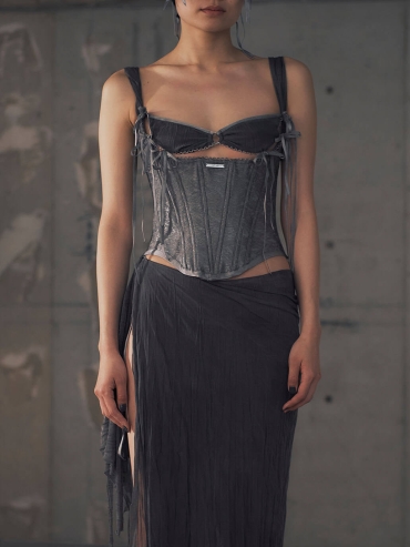 Grey sumi inner jacquard corset