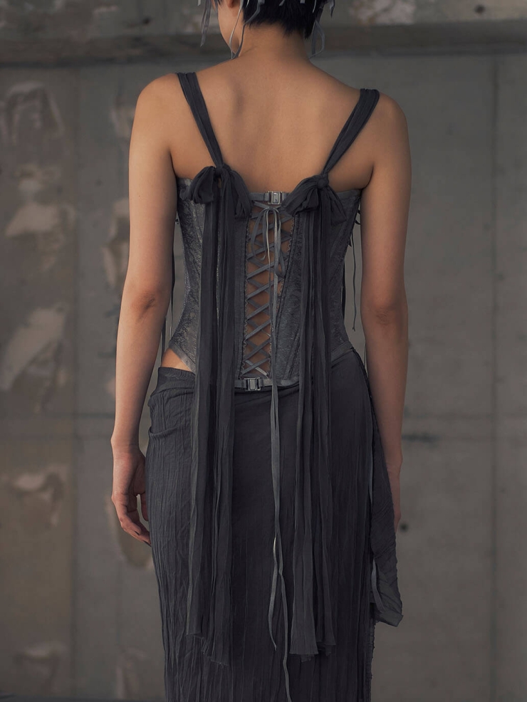 Grey sumi inner jacquard corset