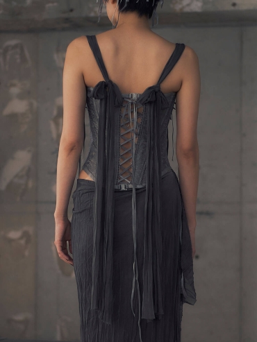Grey sumi inner jacquard corset