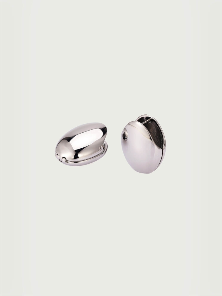 Silver Round Stud Earrings