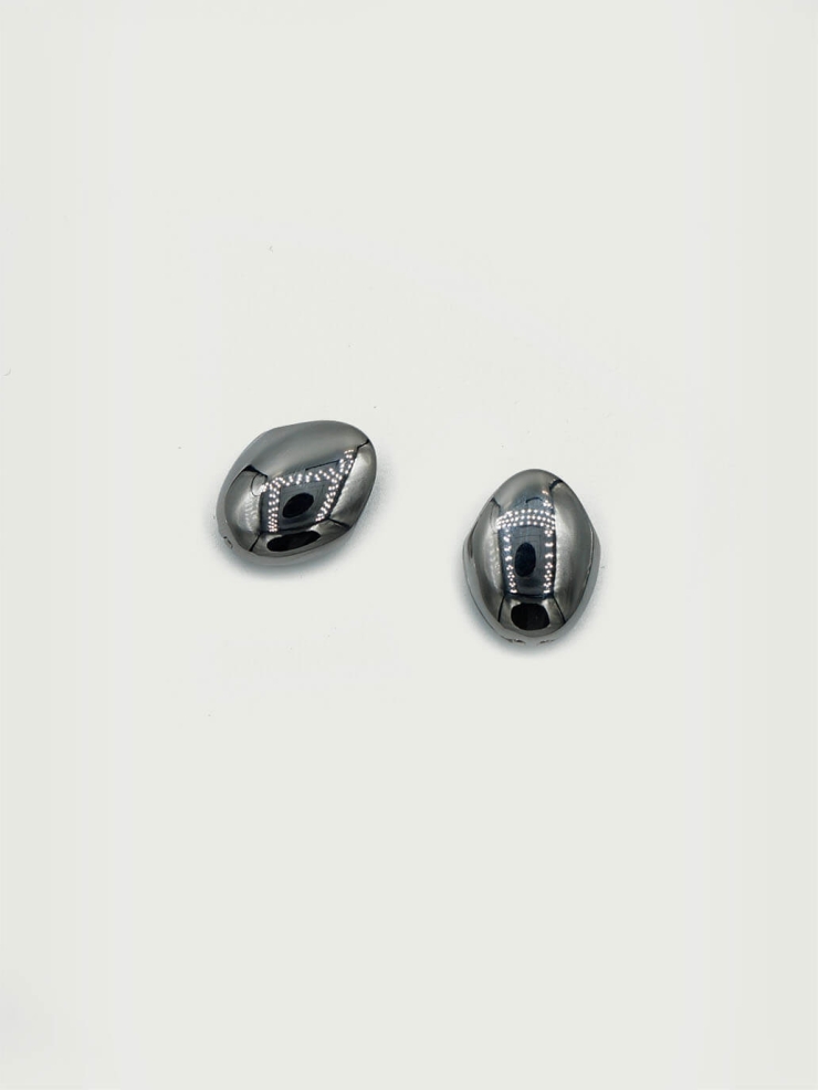 Silver Round Stud Earrings