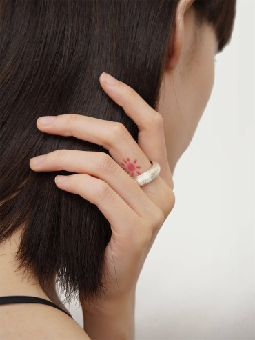 Silver Ripple Ring