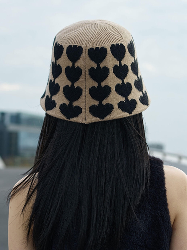 Khaki and Black Knit Cap