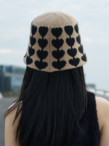 Khaki and Black Knit Cap