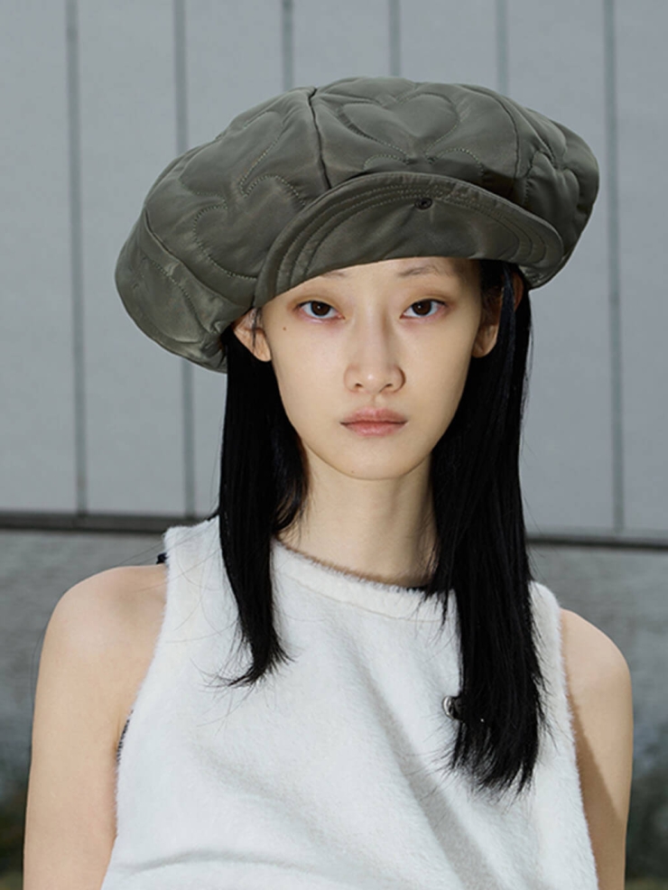 Green Quilted Cotton Fedora Hat