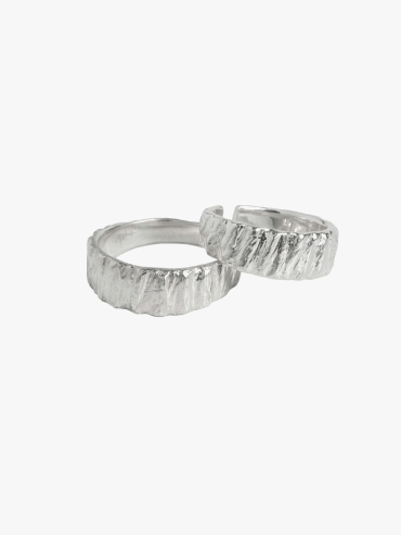 M.WONG Wood Collection Silver Ring