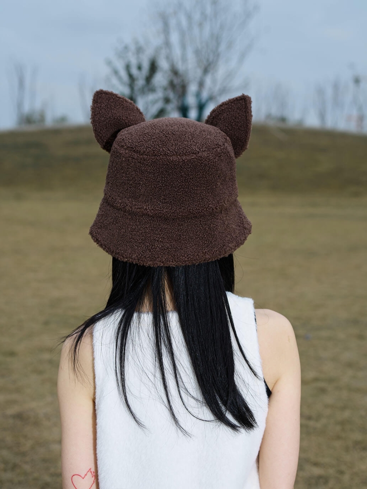 Chocolate Cat Ears Fisherman's Hat