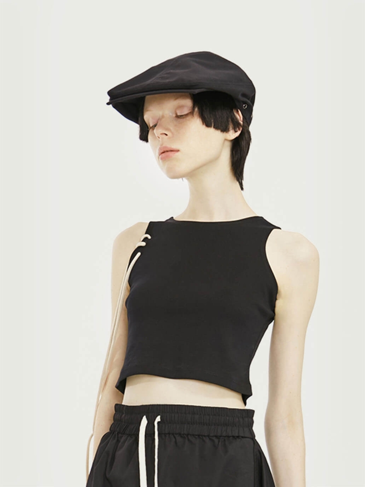 Black Square Brim Cap