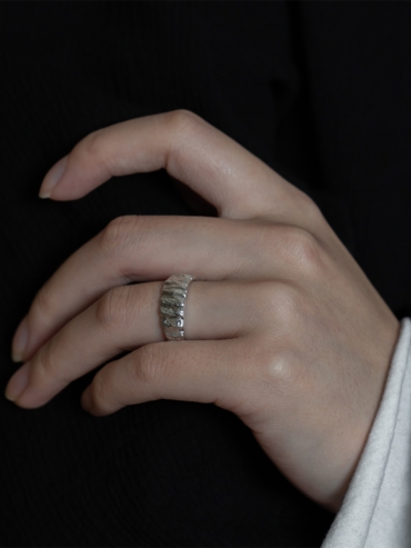 M.WONG Wood Collection Silver Ring