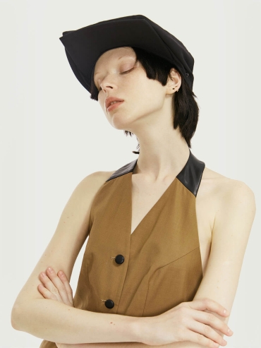 Black Square Brim Cap