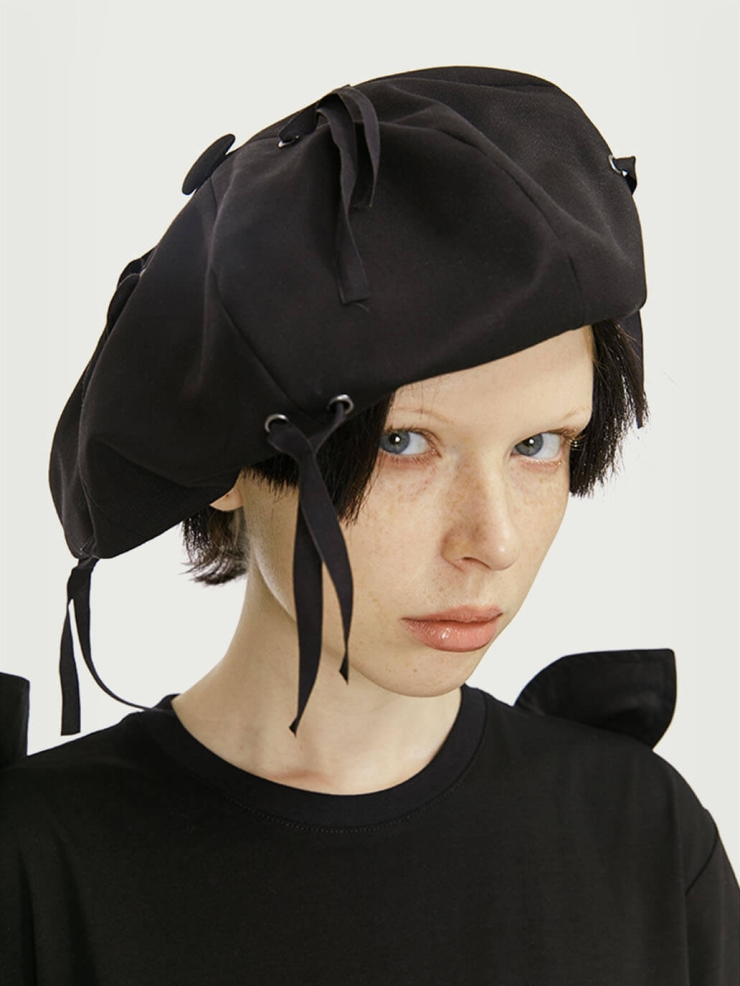 Black Rope Strap Hat