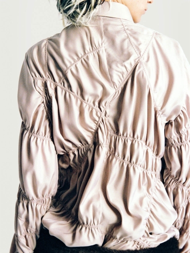 Pink Asymmetric Crinkled Shirt