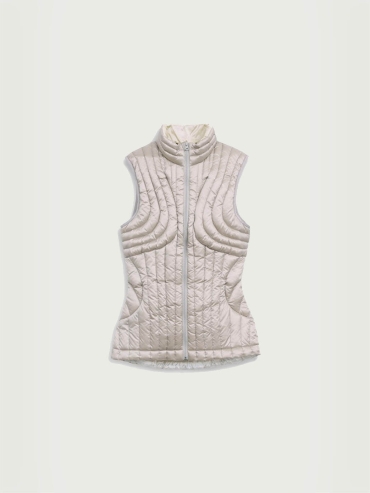 Light Grey Quilted Decorative Down Vest
