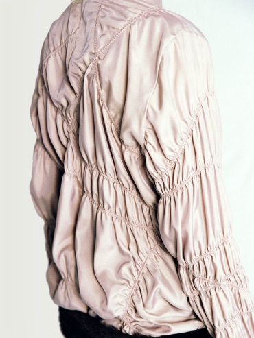 Pink Asymmetric Crinkled Shirt