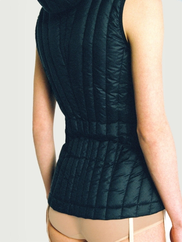 Black Quilted Decorative Down Vest