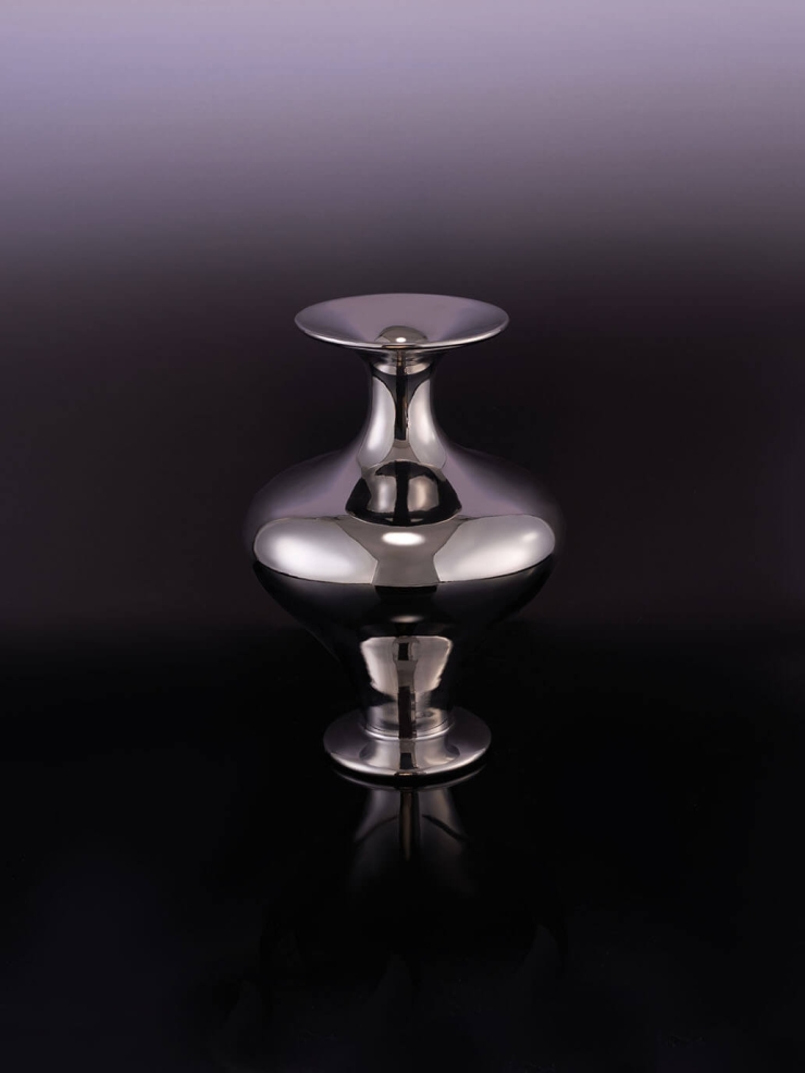 Silver Mirror and Moon Vase