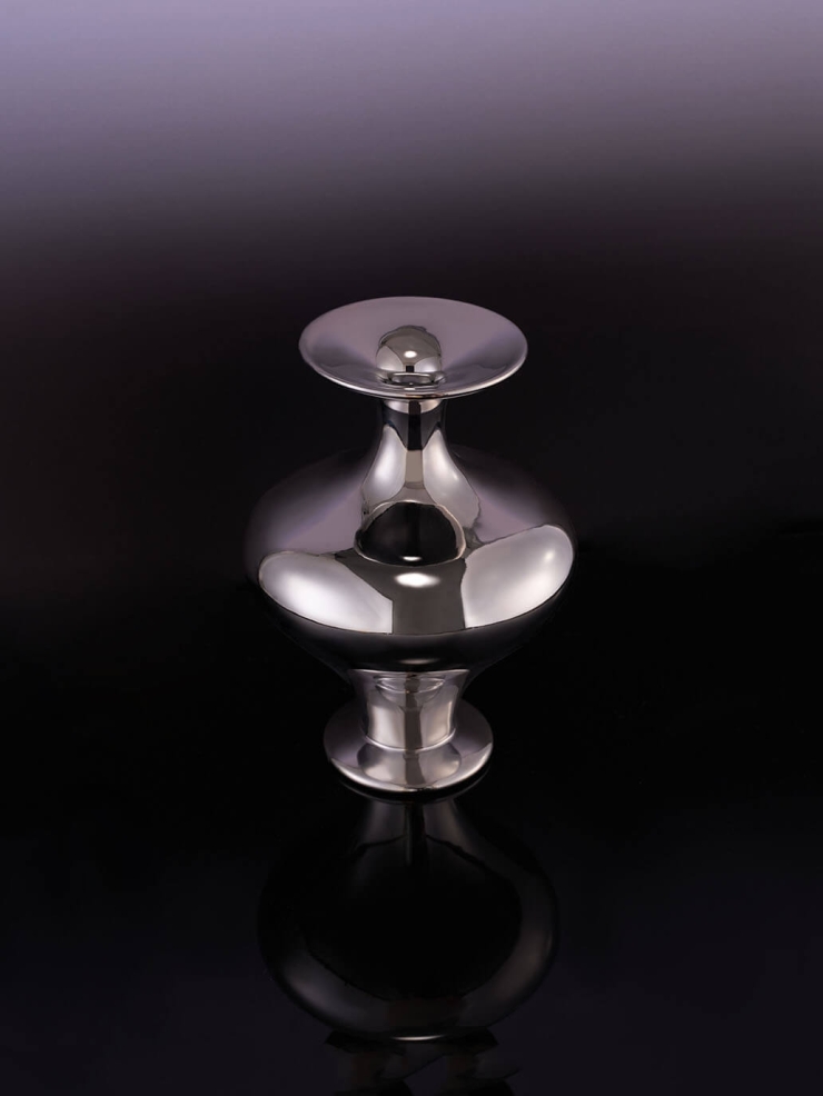 Silver Mirror and Moon Vase