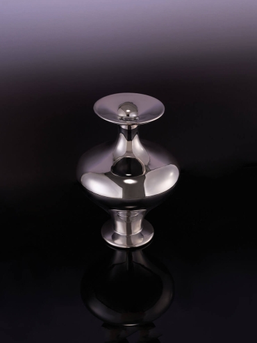 Silver Mirror and Moon Vase