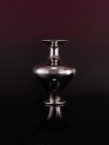 Silver Mirror and Moon Vase