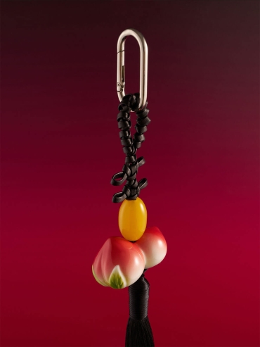 Black Walnut Leather Knot Black Tassel Bag Charm/Car Rearview Mirror Ornament