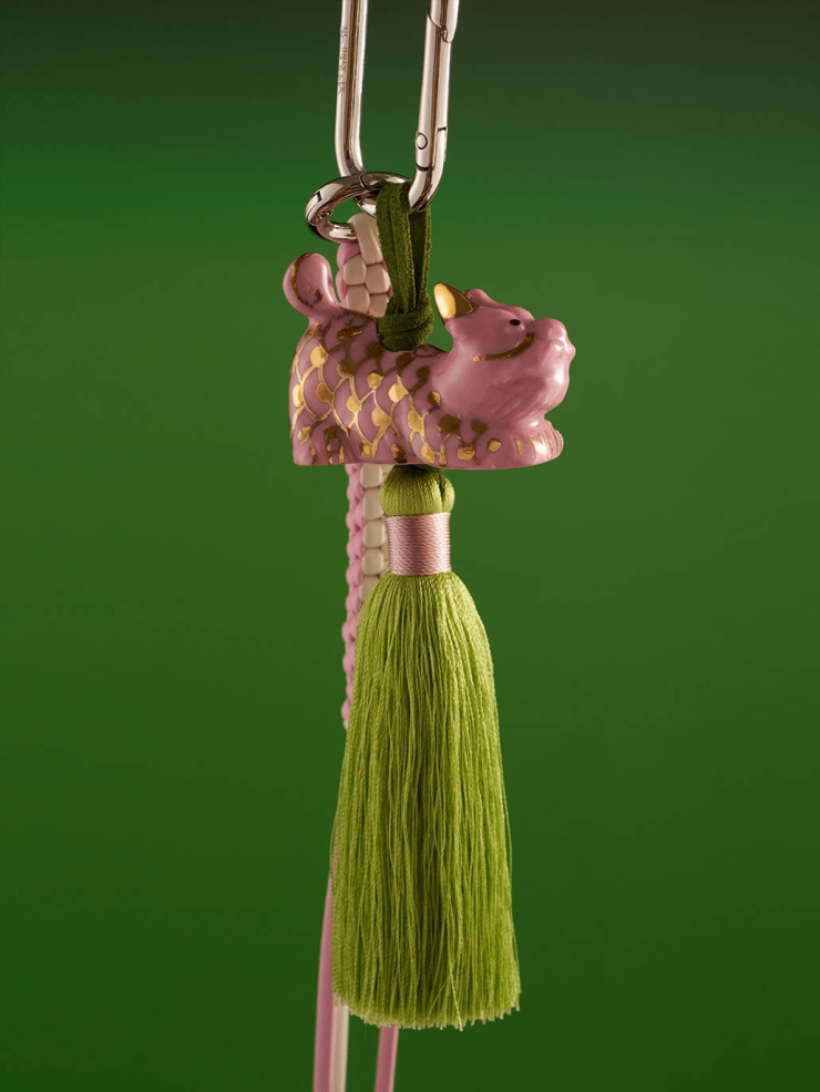 Pink QI LIN Tassel Corn Knot Bag Charm/Car Rearview Mirror Ornament
