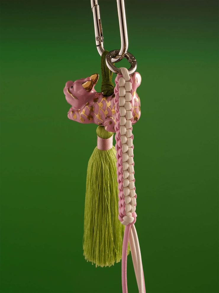 Pink QI LIN Tassel Corn Knot Bag Charm/Car Rearview Mirror Ornament