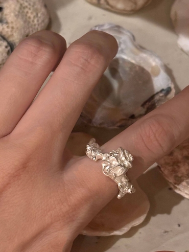 Silver Rock Diamond Ring