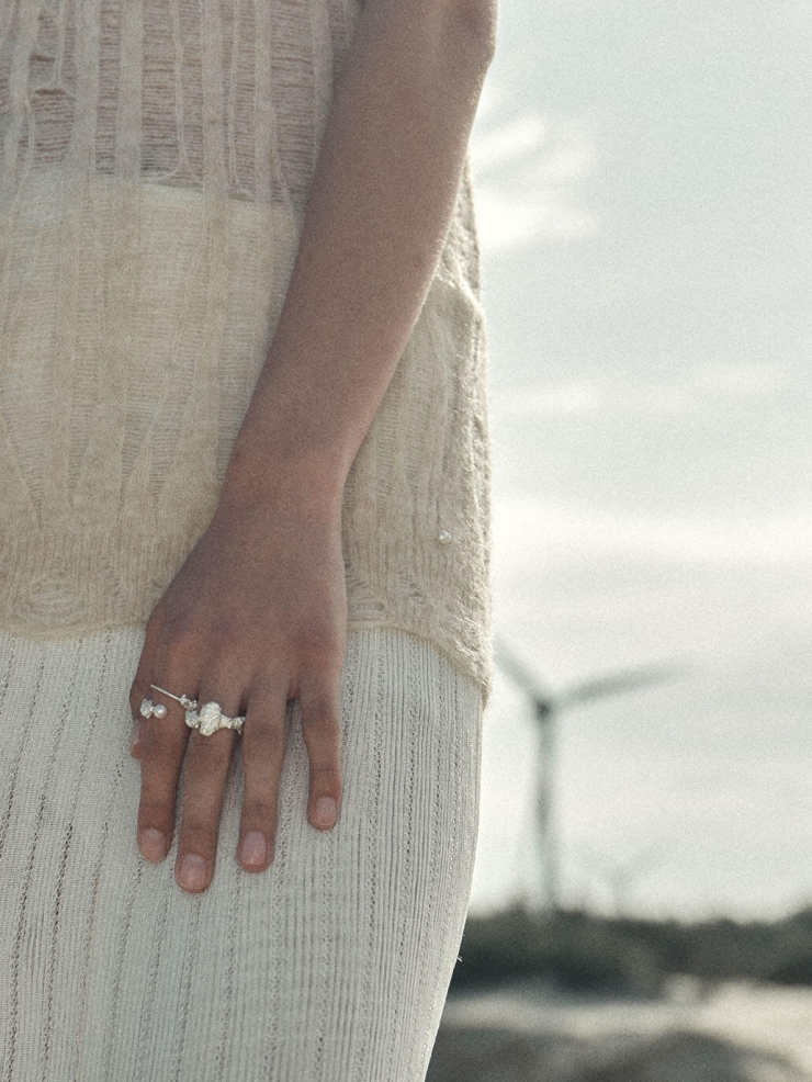 Silver Rock Diamond Ring