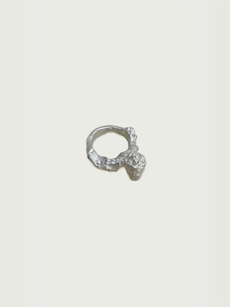 Silver Rock Diamond Ring