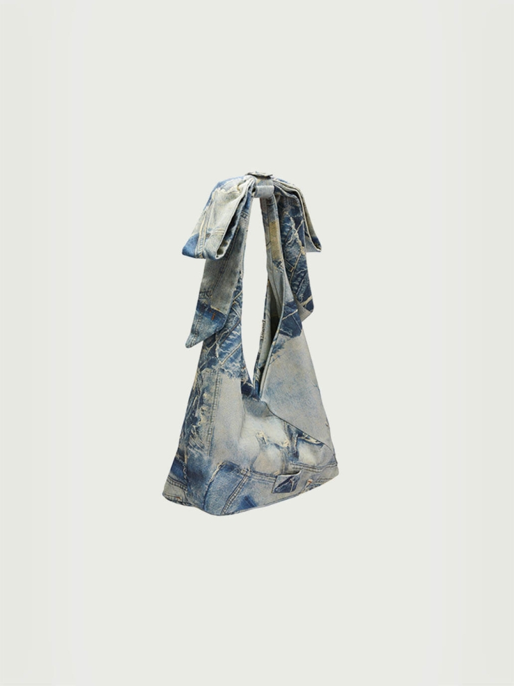 Blue Large Bowknot Shoulder Bag