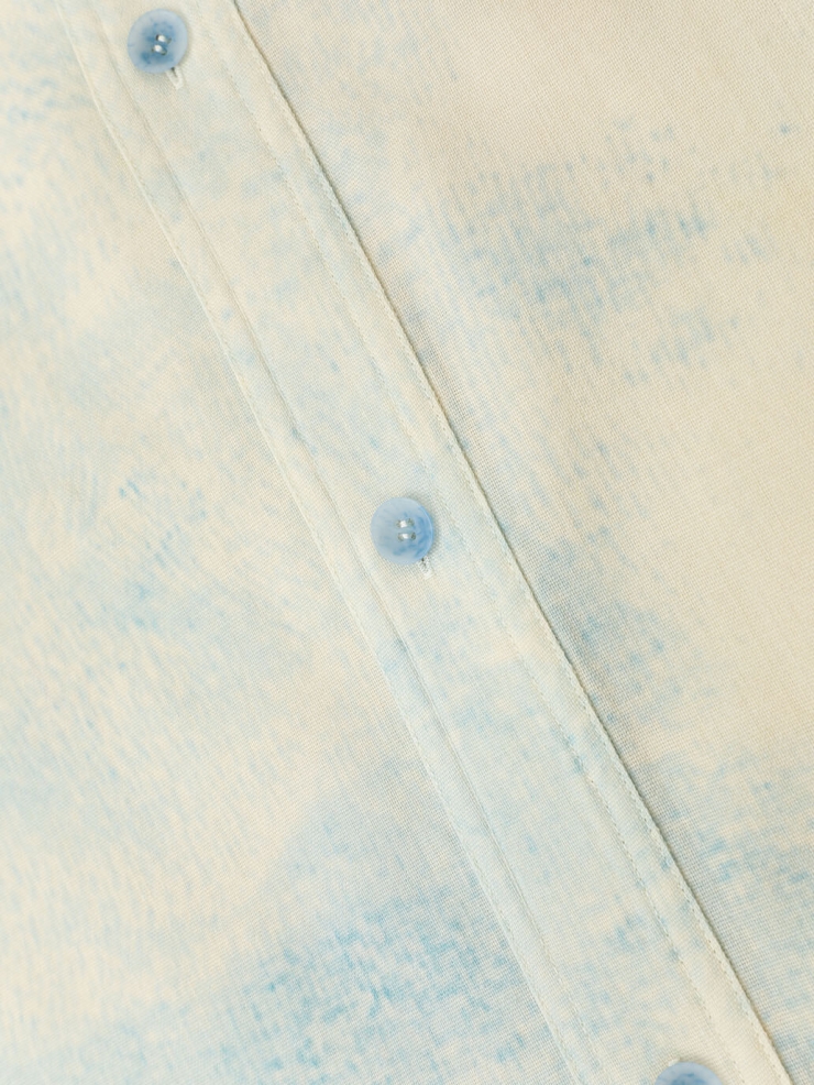 Beige Baishuitai Tie-Dye Printed Textured Wool Shirt