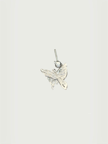 White Broken Wing Butterfly Stud Earring