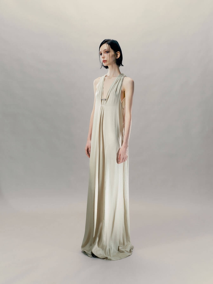 Ash Gray Pendant Hem Dress