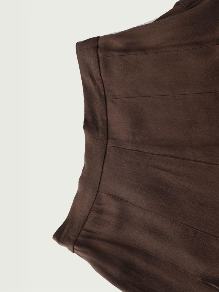 Sand Brown Draped Wide-Leg Pants
